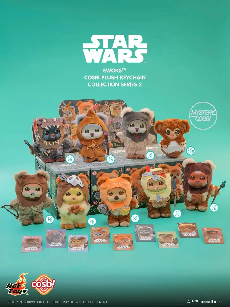 Hot Toys Star Wars The Mandalorian and Grogu Cosbi Plush Keychain – Official Designer Collectible Art Toy