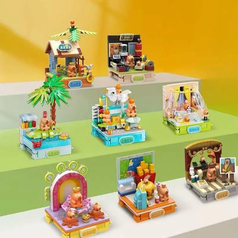 Kalos Blocks Capybara’s Daily Life Building Block Toys – Blind Box Miniature Scenes Collection – Official Designer Collectible Art Toy