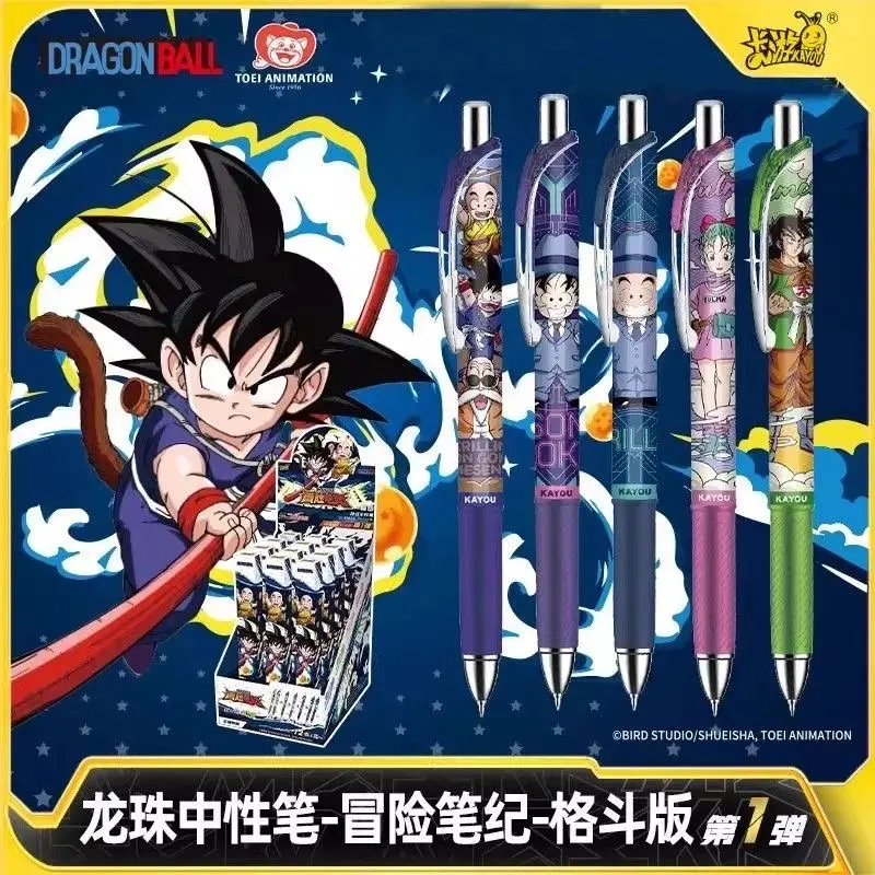 KAYOU Official Dragon Ball Retractable Gel Pen Blind Box, Adventure Pen Notes Fighting Edition, 0.5mm Black Ink Anime Signature Gel Pens, 12Pcs/Set – Official Designer Collectible Art Toy