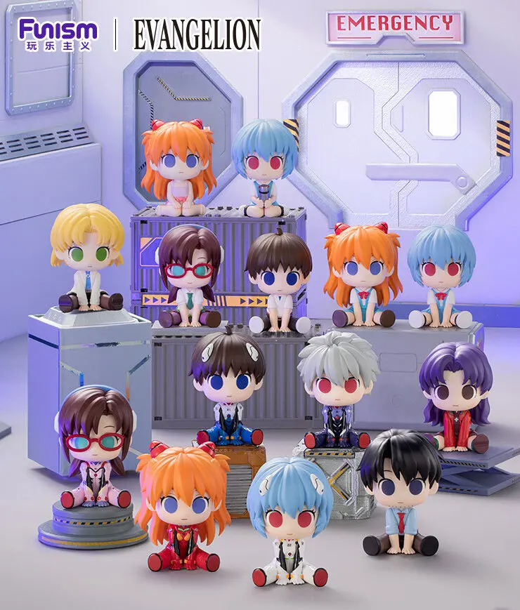 Neon Genesis Evangelion Squish‑Nuzzle Sitting Chibi Blind‑Box – Official Designer Collectible Art Toy