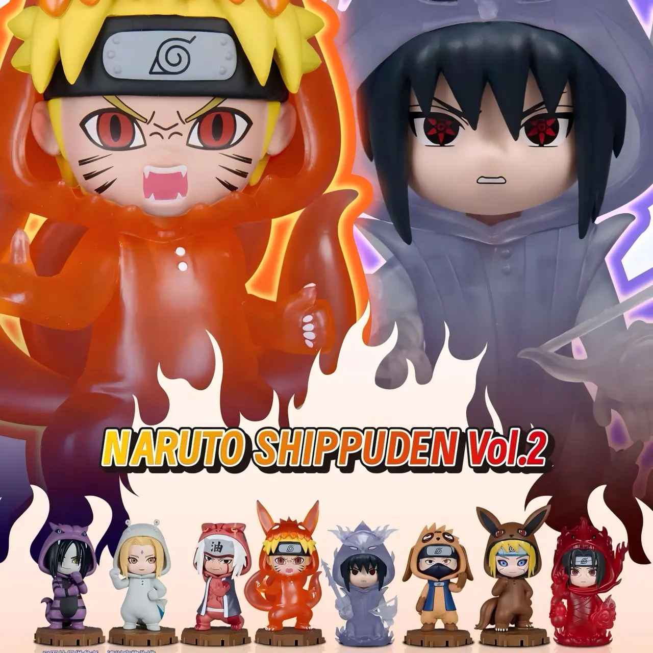 BANDAI Naruto Shippuden Vol.2 Q‑Version Series Costume Dress‑Up Collectible Figurines Blind Box – Official Bandai Art Toy