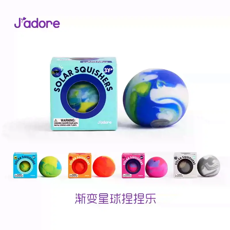 (Ship from US) Jadore Gradient Planet Squeeze Ball – Non-Toxic Stress Relief Toy – Official Designer Collectible Art Toy