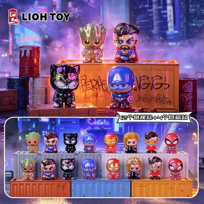 LIOH TOY Marvel Heroes Assemble Blind Bag, Cute Mini Character Figurine, Desktop Ornament Collectible Model, Gift for Fans,12Pcs/Set – Official Marvel Art Toy