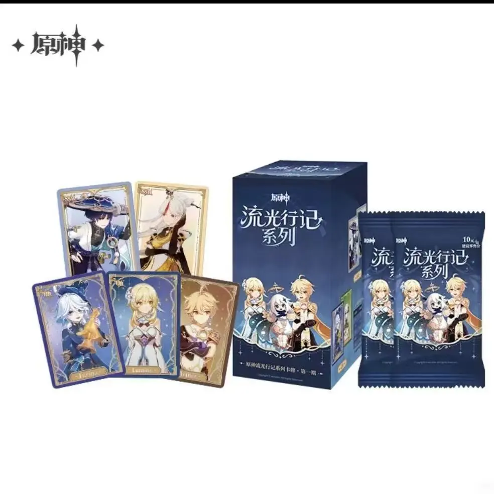 SHINING SOUL Genshin Impact Streamlight Travelogue Series Collectible Trading Cards, Full Box 18 Blind Packs, 3-4 Cards Per Pack, Official Licensed Anime Character Cards for Collectors – Official Designer Collectible Art Toy