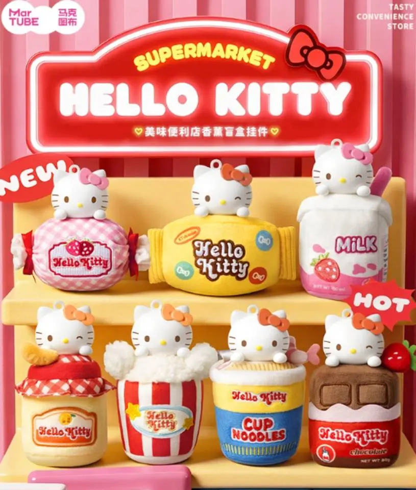 Hello Kitty Tasty Convenience Store Scented Plush Charm Blind Box – Official Sanrio Art Toy