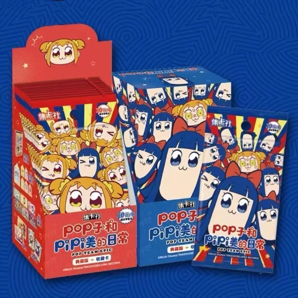 Jikashe Pop Team Epic Premium Anime Collection Cards Booster Box, 10 Packs, 3 Cards Per Pack, Officially Licensed Popuko Pipimi Character Trading Cards – Official Designer Collectible Art Toy
