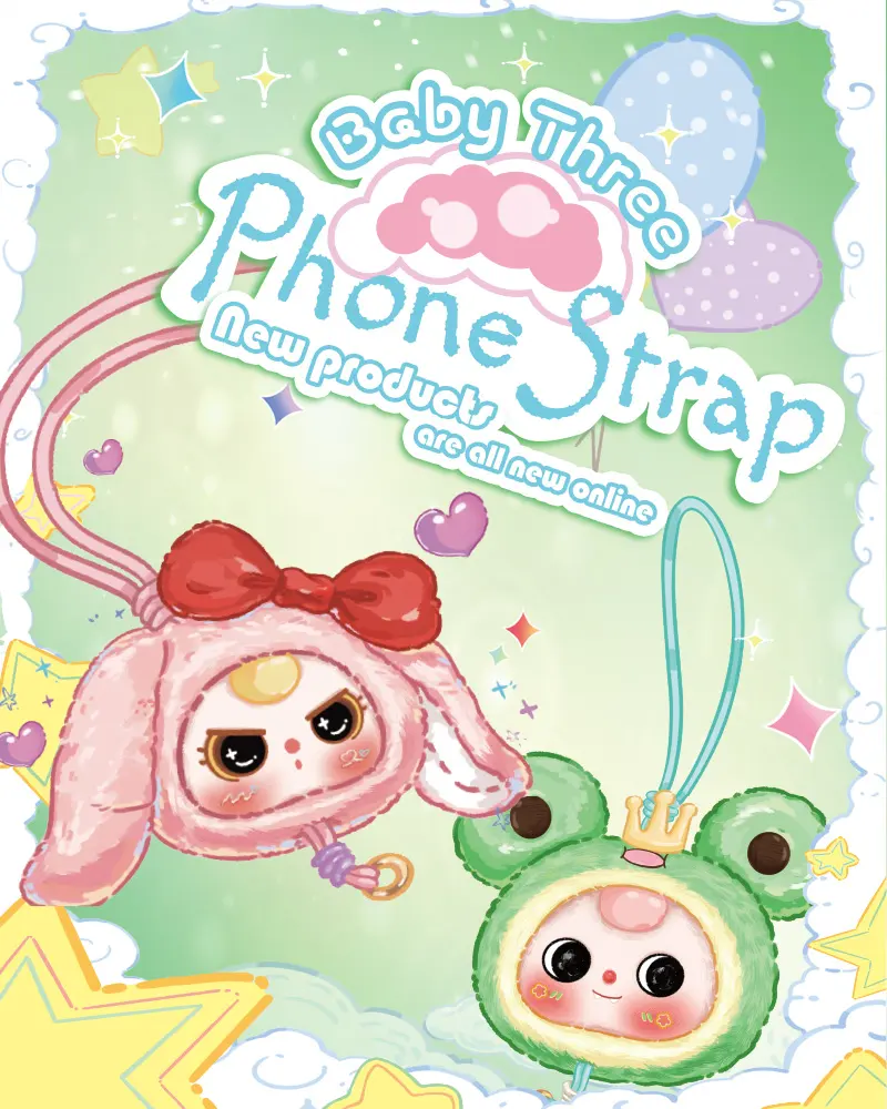 Baby Three Phone Strap Plush Blind Box
