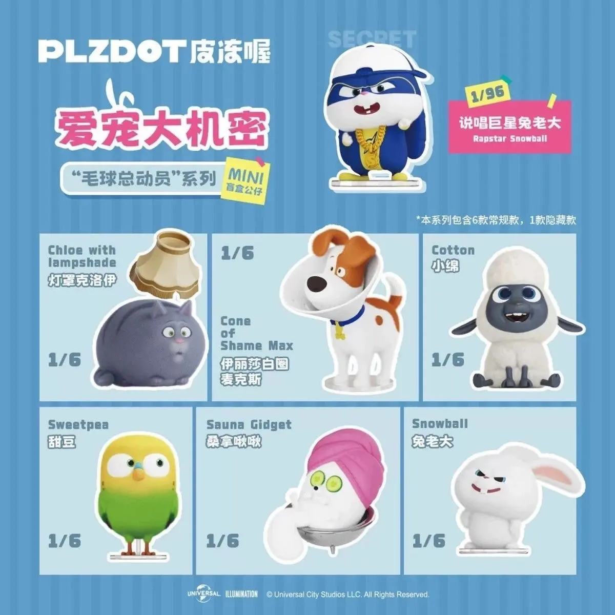 PLZDOT The Secret Life of Pets Fur Ball Assembly Mini Blind Box Figures – Official Designer Collectible Art Toy