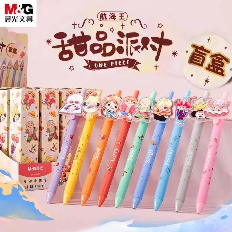 M&G One Piece Dessert Party Series Retractable Gel Pens Blind Box, 24pcs/Set – Official One Piece Art Toy