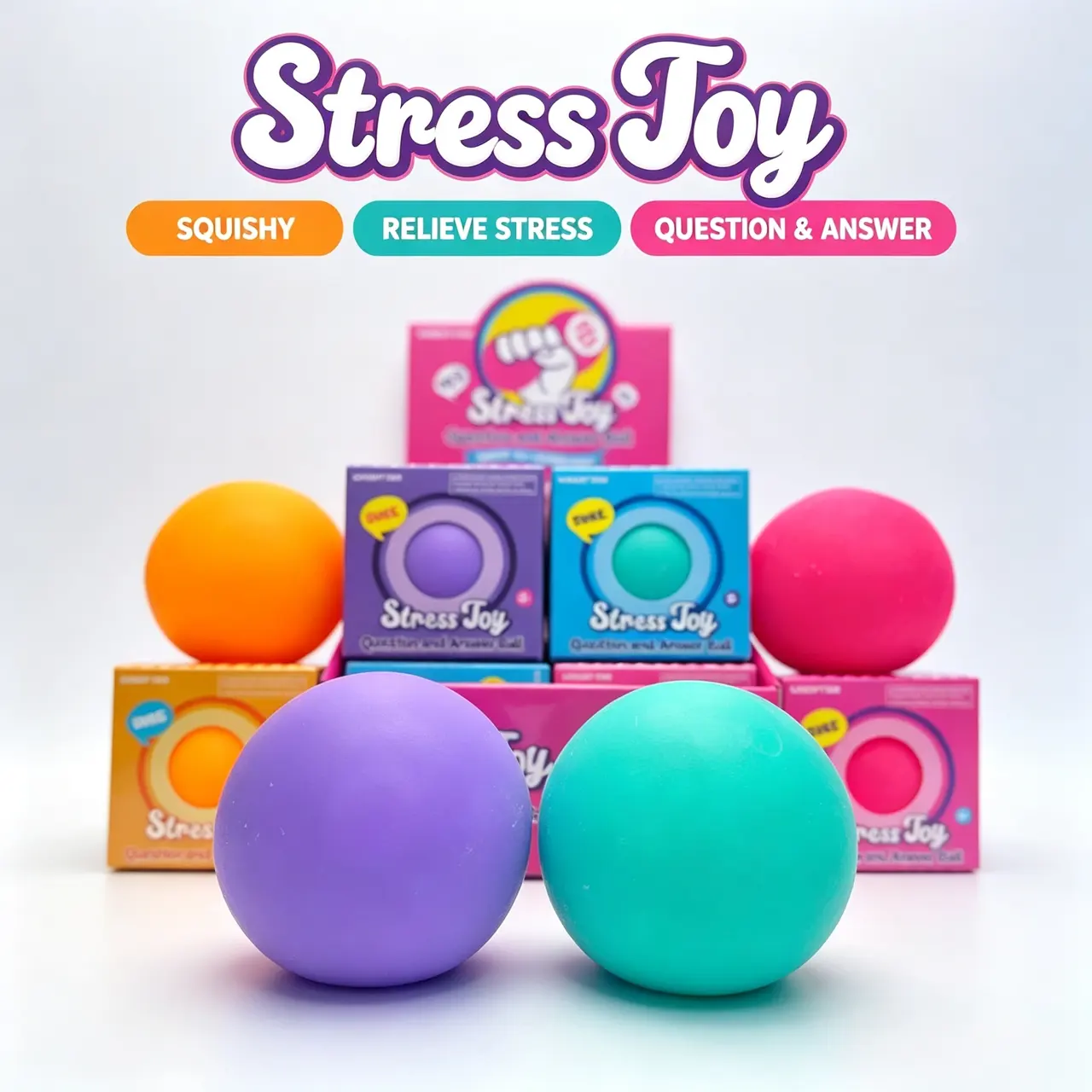 CANDYTIDE Question & Answer Squishy Stress Ball, Flour & TPR Filled Squeeze Fidget Toy – Official Designer Collectible Art Toy