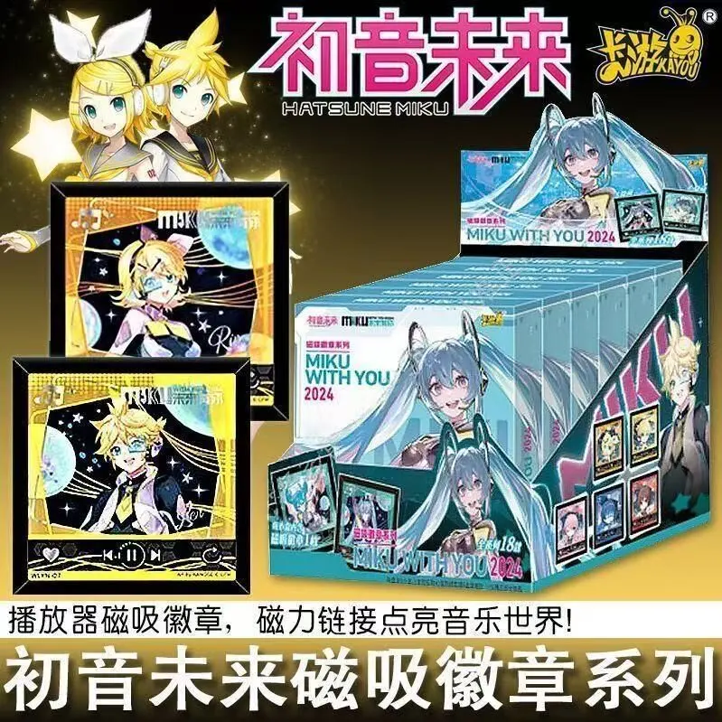 Kayou Hatsune Miku Miku With You 2024 Concert Magnetic Badge Set, 6 Pcs Square Anime Character Magnet Pins – Official Hatsune Miku Art Toy