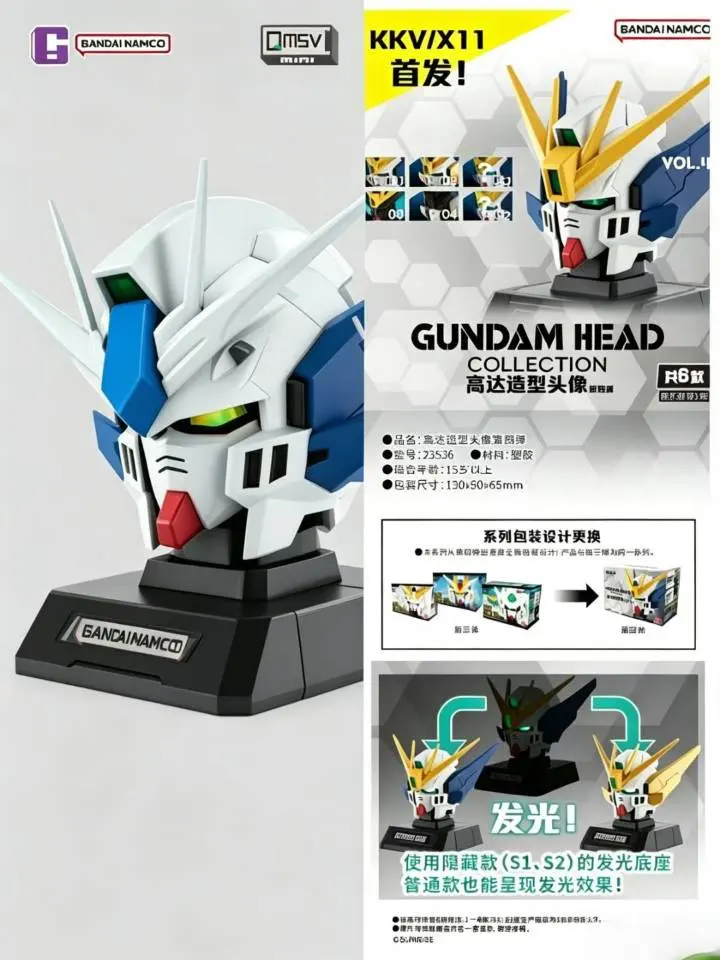 Gundam Head Collection LED Light-Up Compatible Vol.4 Blind Box – Official Designer Collectible Art Toy