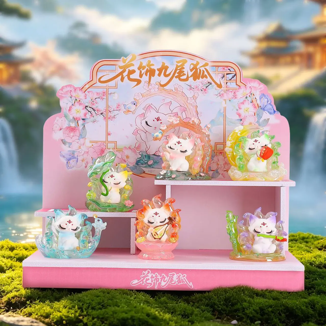 🛍️ Floral Decor Nine-Tailed Fox Resin Blind Box – Official Designer Collectible Art Toy