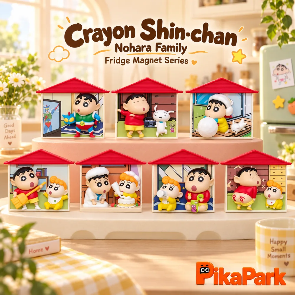 Crayon Shin‑chan Nohara Family 3D Fridge Magnet Blind Box – Authentic Designer Collectible