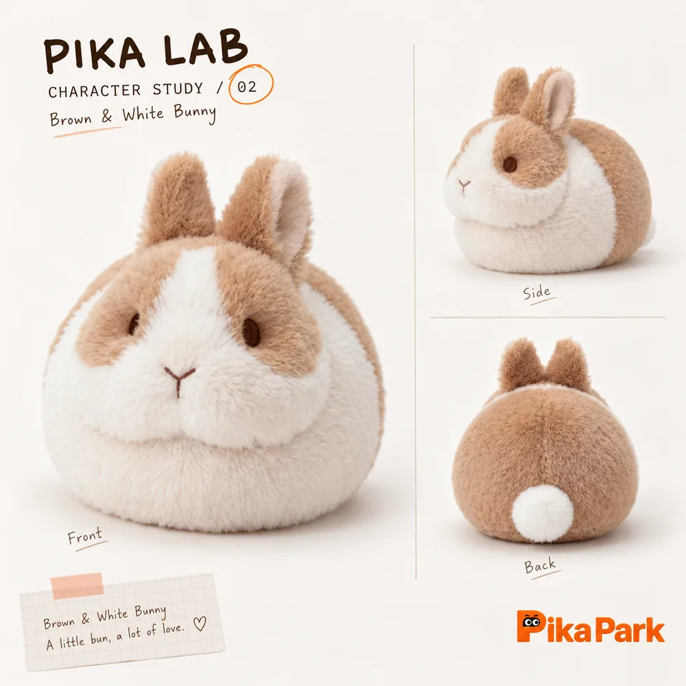 Pikocoa Brown & White Bunny Plush | The BunBuns – Authentic Designer Collectible