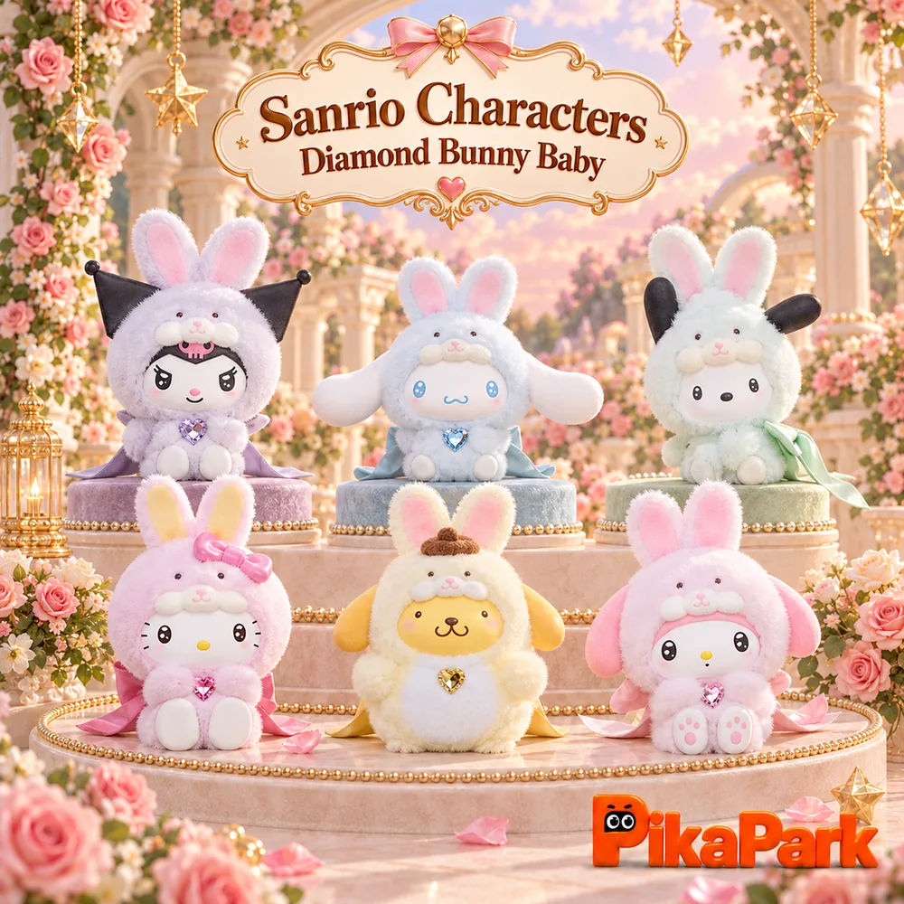 Sanrio Diamond Bunny Baby Series Plush Keychain Doll – Authentic Designer Collectible